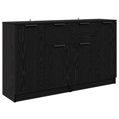 Sideboards 2 pcs Black Oak 60 x 30 x 70 cm Engineered Wood