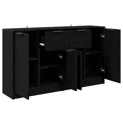 Sideboards 2 pcs Black Oak 60 x 30 x 70 cm Engineered Wood