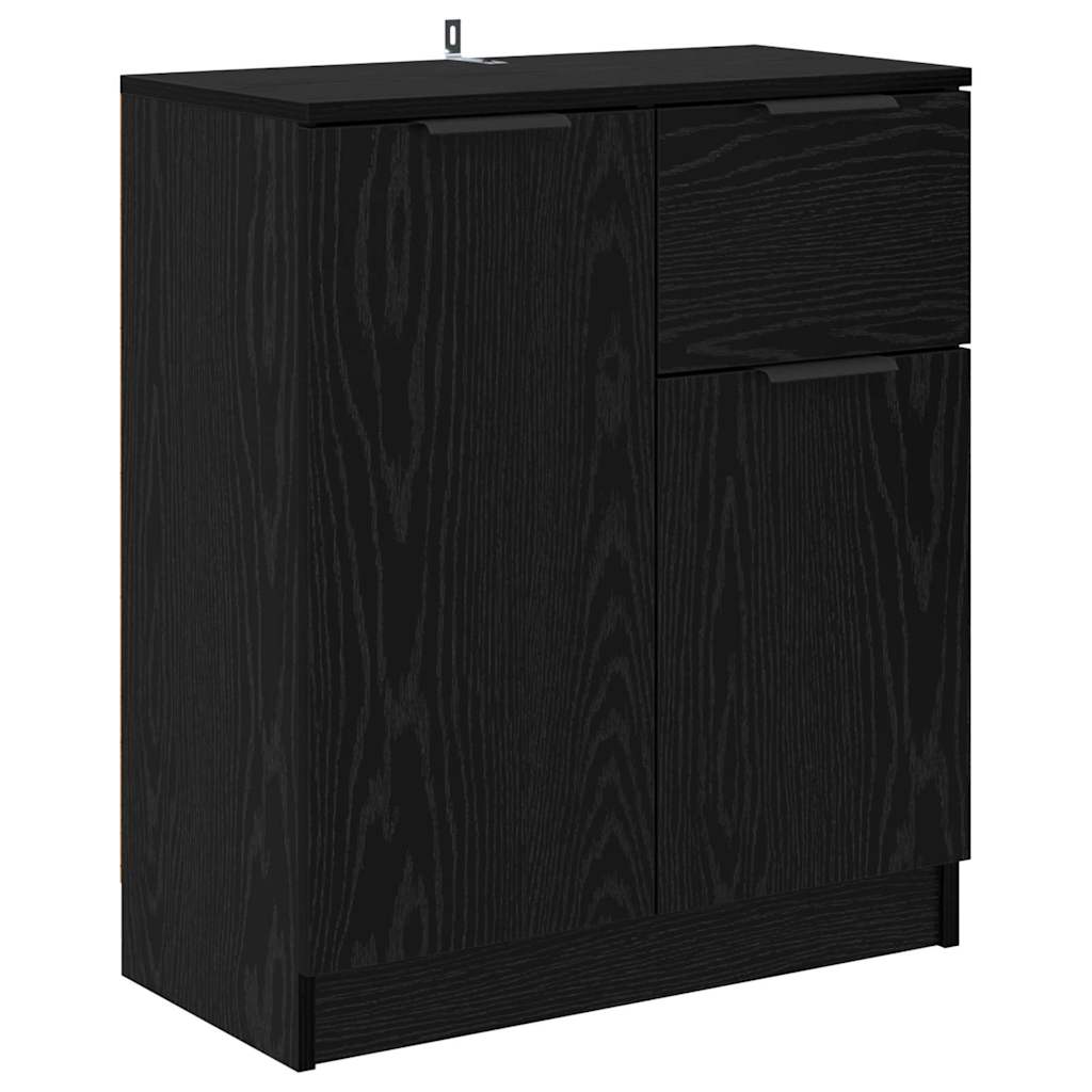 Sideboards 2 pcs Black Oak 60 x 30 x 70 cm Engineered Wood