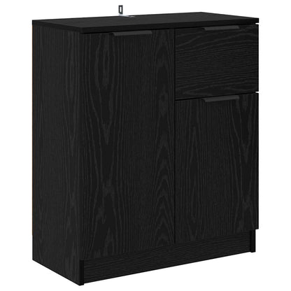 Sideboards 2 pcs Black Oak 60 x 30 x 70 cm Engineered Wood