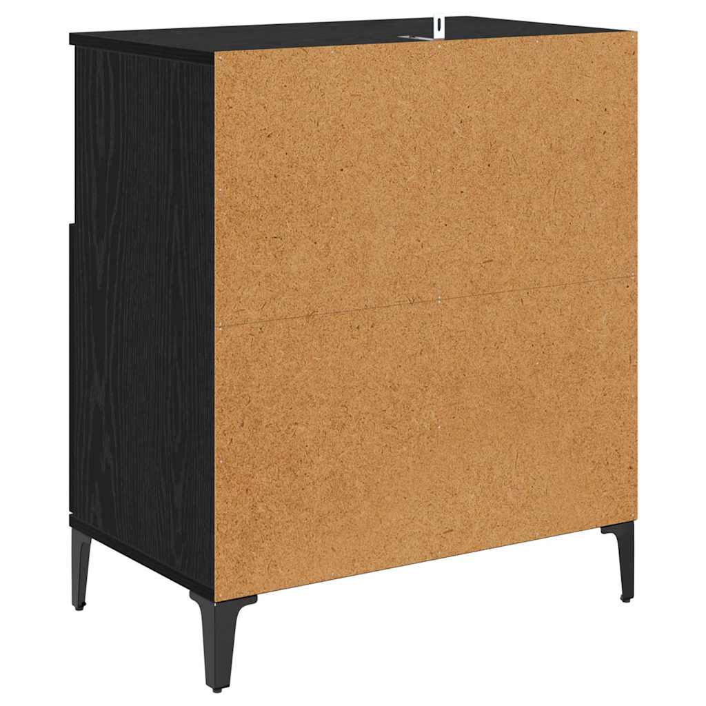 Sideboards 2 pcs Black Oak 60 x 35 x 70 cm Engineered Wood