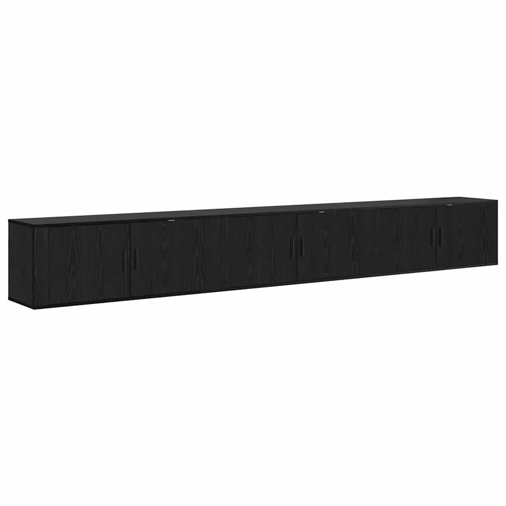 Wall-mounted TV Cabinet Set 3 pcs Black Oak 100 x 34.5 x 40 cm