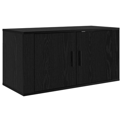 Wall-mounted TV Cabinet Set 2 pcs Black Oak Engineered Wood
