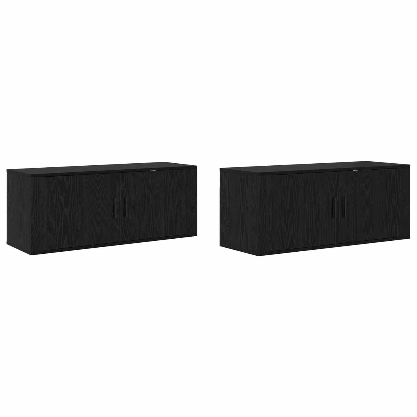 Wall-mounted TV Cabinet Set 2 pcs Black Oak 100 x 34.5 x 40 cm