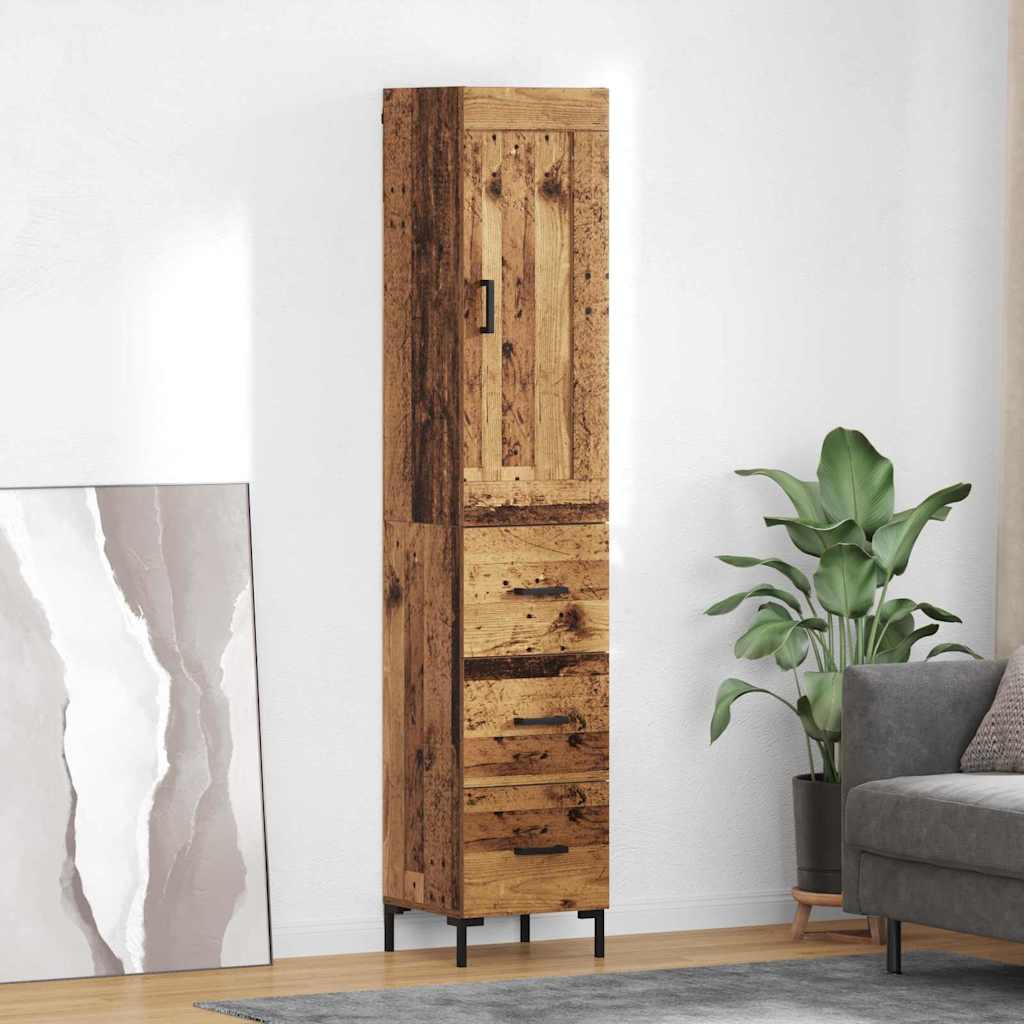 Highboard Old Wood 34.5 x 34 x 180 cm Engineered Wood