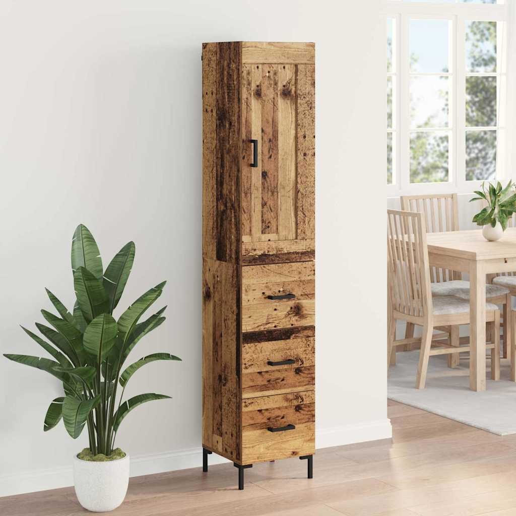 Highboard Old Wood 34.5 x 34 x 180 cm Engineered Wood