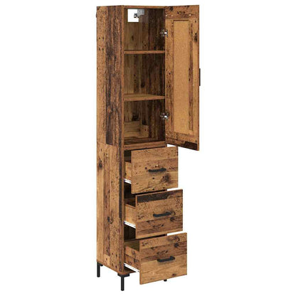 Highboard Old Wood 34.5 x 34 x 180 cm Engineered Wood
