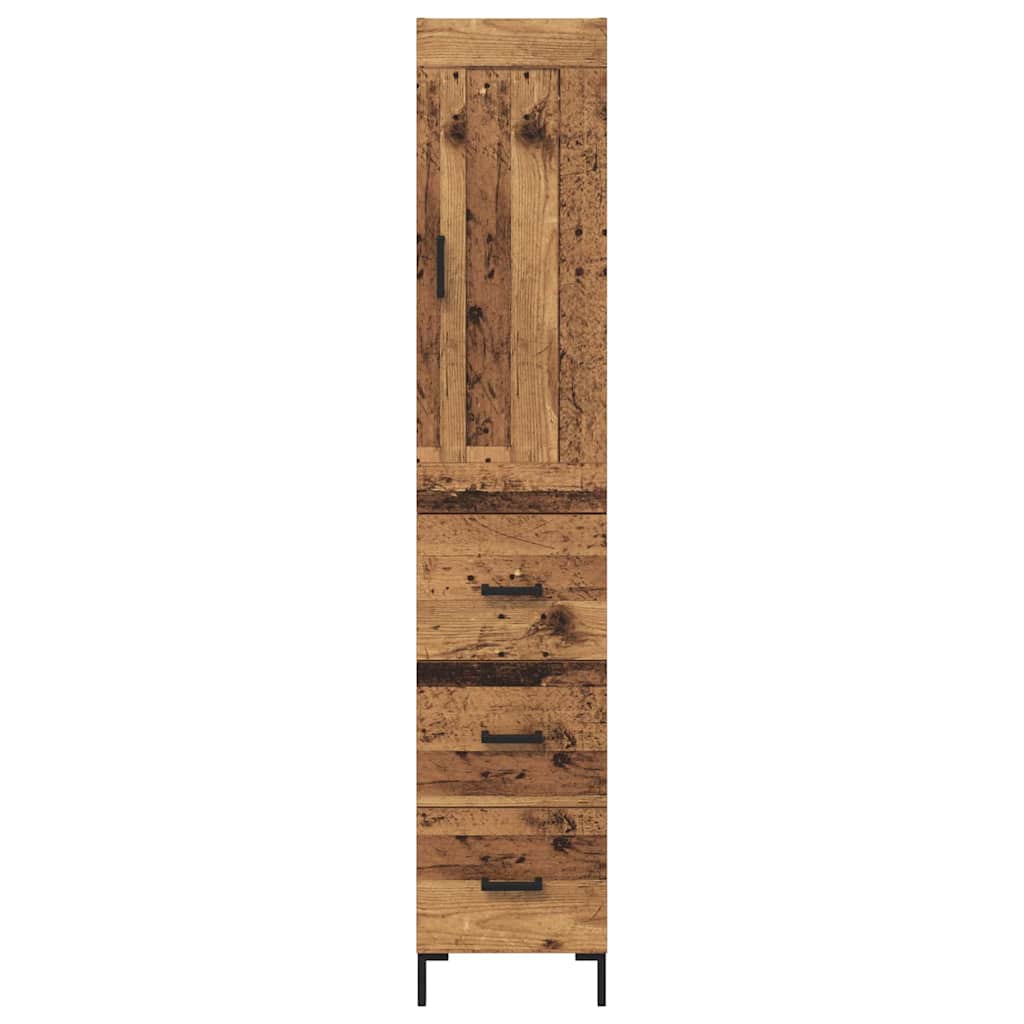 Highboard Old Wood 34.5 x 34 x 180 cm Engineered Wood