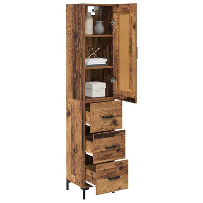 Highboard Old Wood 34.5 x 34 x 180 cm Engineered Wood
