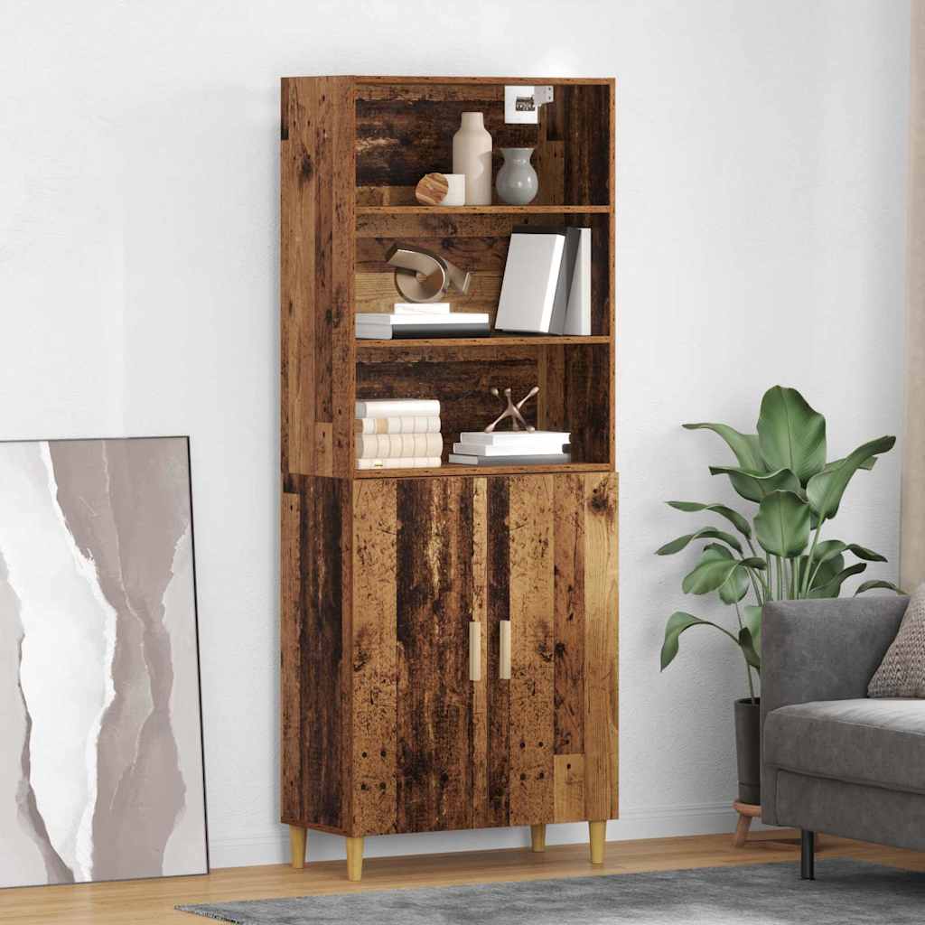 Highboard Old Wood 69.5 x 32.5 x 180 cm Engineered Wood