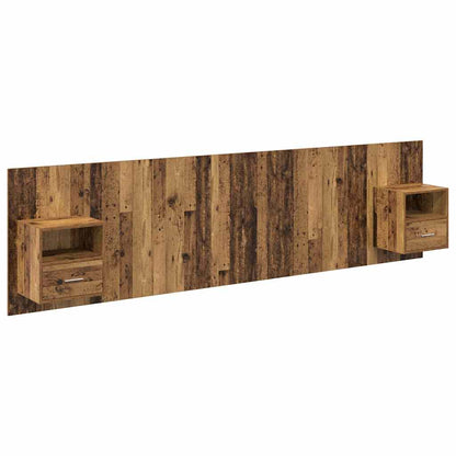 Headboard with Cabinet 3 pcs Old Wood Engineered Wood