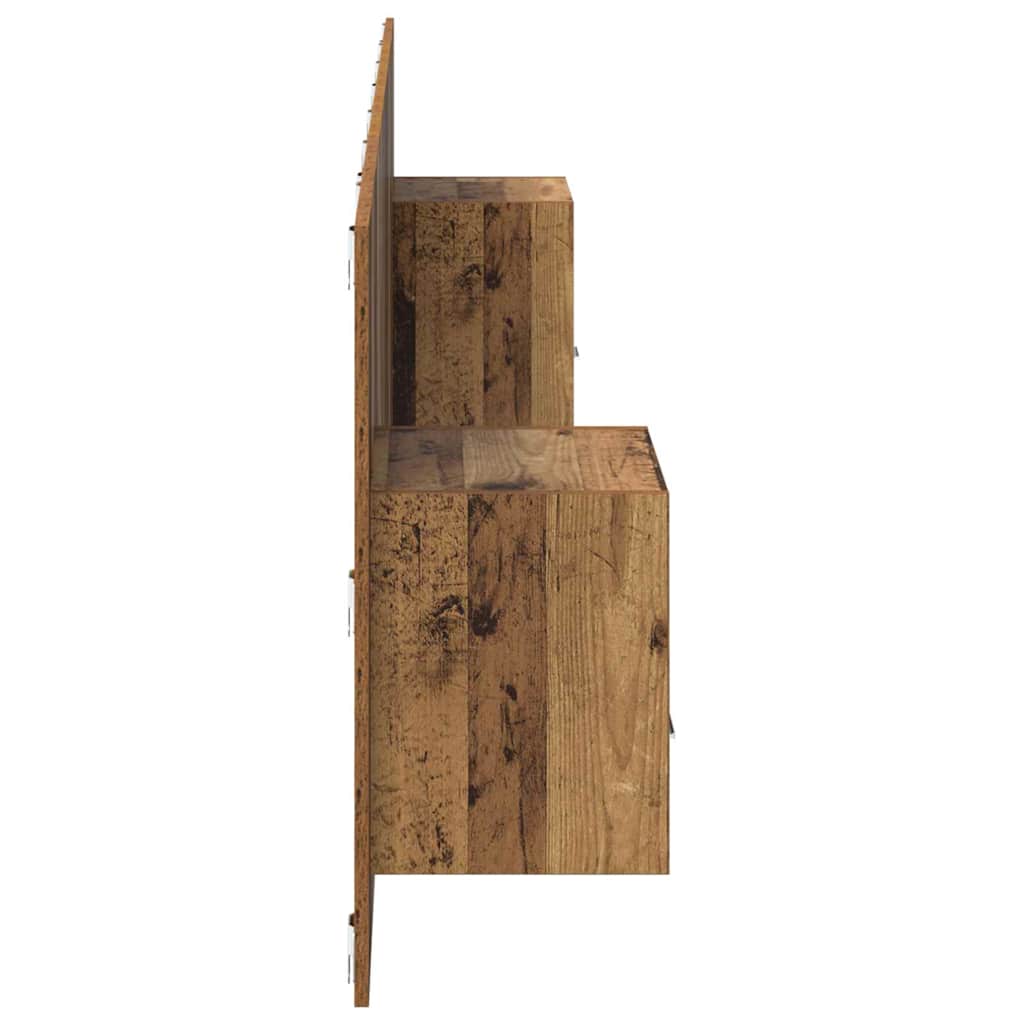 Headboard with Cabinet 3 pcs Old Wood Engineered Wood