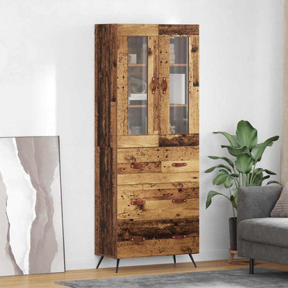 Highboard Cabinet with Shelf 2 pcs Old Wood Engineered Wood