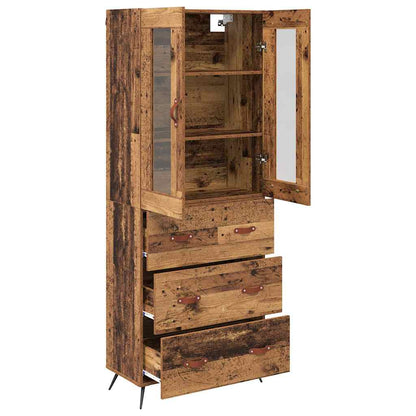Highboard Cabinet with Shelf 2 pcs Old Wood Engineered Wood