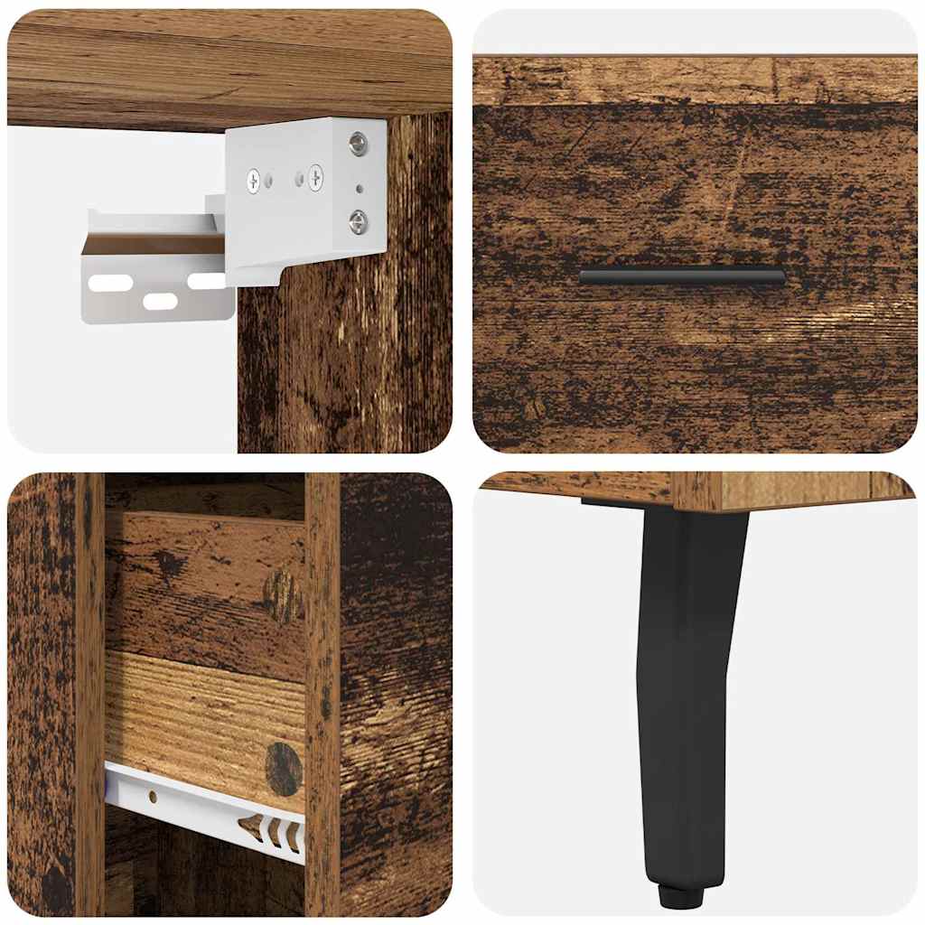 Highboard with Drawer 2 pcs Old Wood Engineered Wood