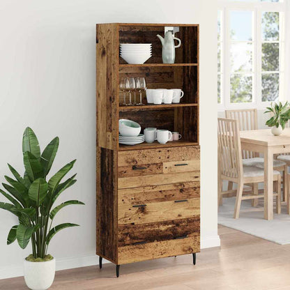 Highboard with Drawer 2 pcs Old Wood Engineered Wood