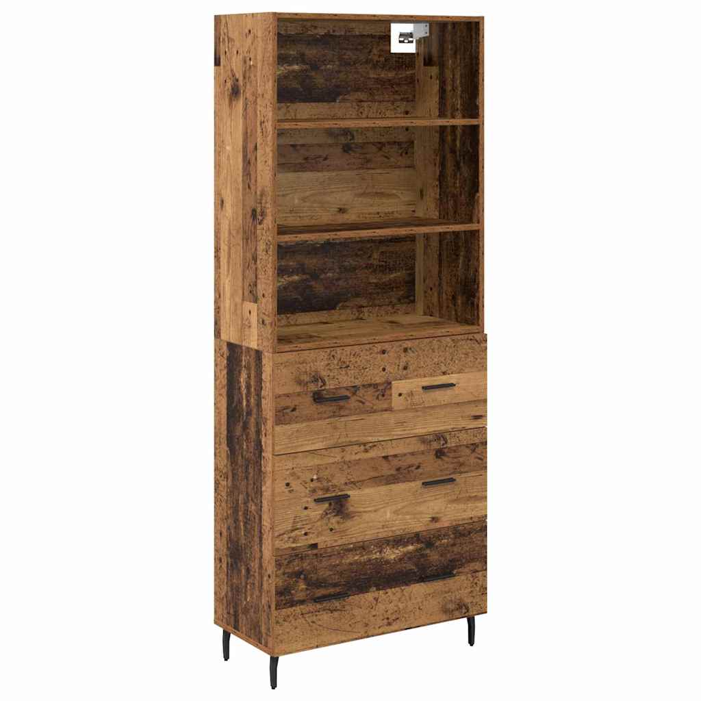 Highboard with Drawer 2 pcs Old Wood Engineered Wood