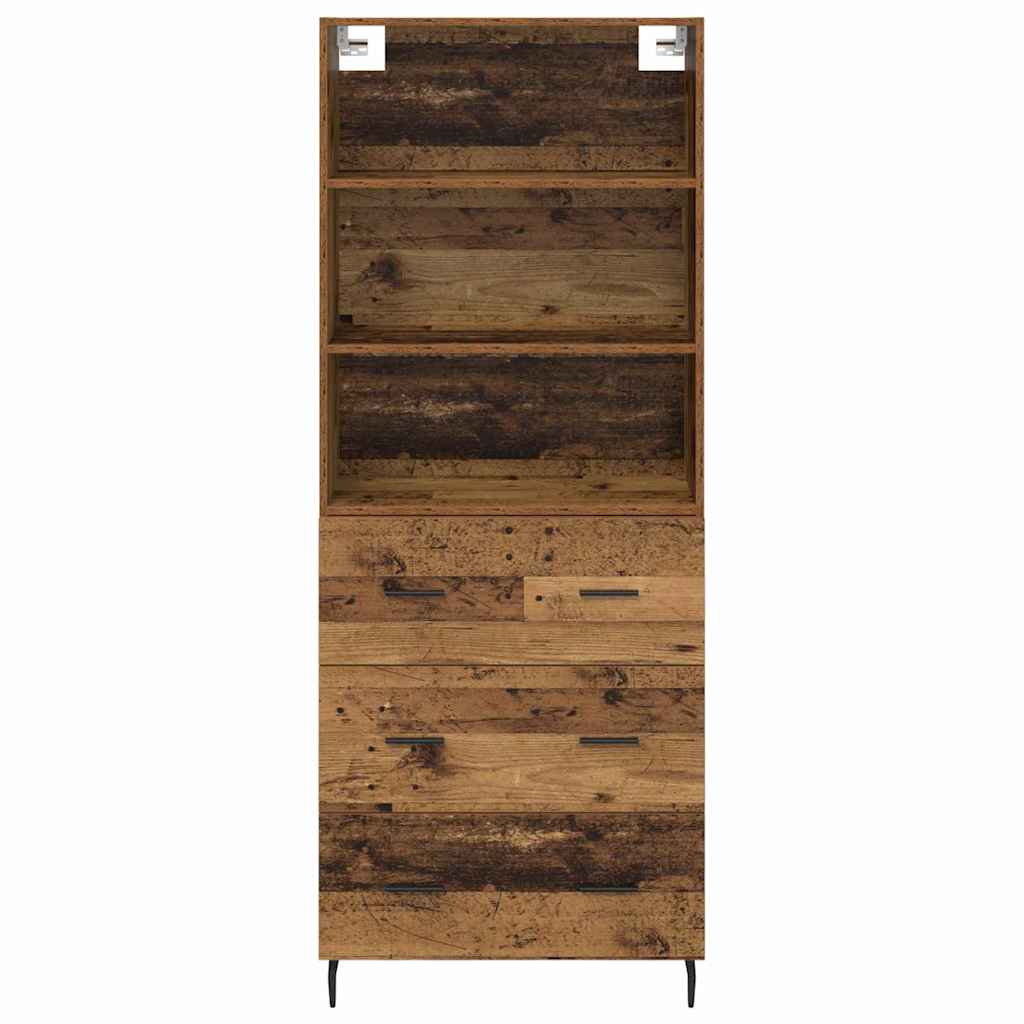 Highboard with Drawer 2 pcs Old Wood Engineered Wood