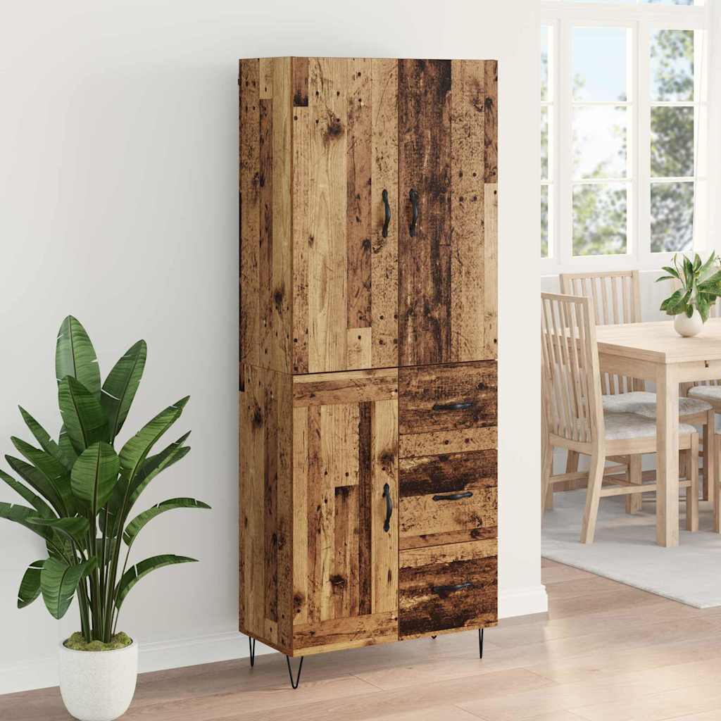 Highboard with Drawer 2 pcs Old Wood Engineered Wood