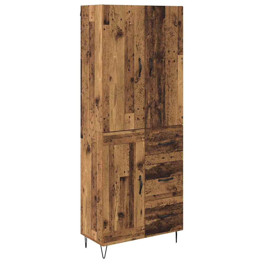 Highboard with Drawer 2 pcs Old Wood Engineered Wood