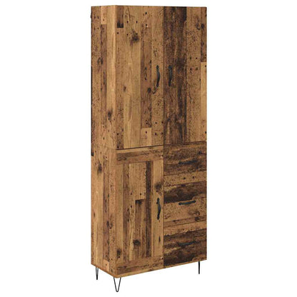Highboard with Drawer 2 pcs Old Wood Engineered Wood