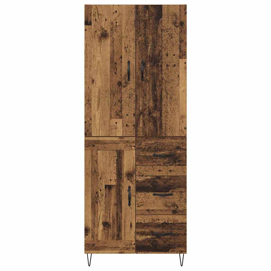 Highboard with Drawer 2 pcs Old Wood Engineered Wood