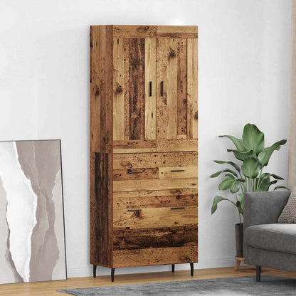 Highboard with Drawer 2 pcs Old Wood Engineered Wood