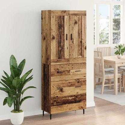 Highboard with Drawer 2 pcs Old Wood Engineered Wood