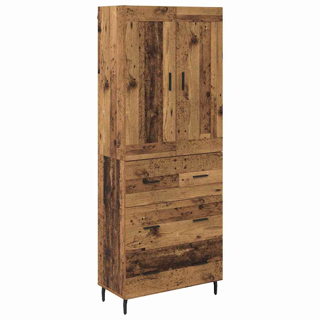 Highboard with Drawer 2 pcs Old Wood Engineered Wood