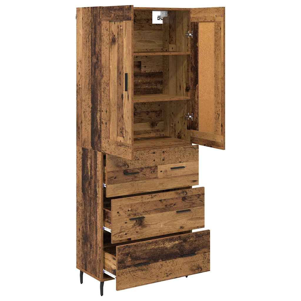 Highboard with Drawer 2 pcs Old Wood Engineered Wood
