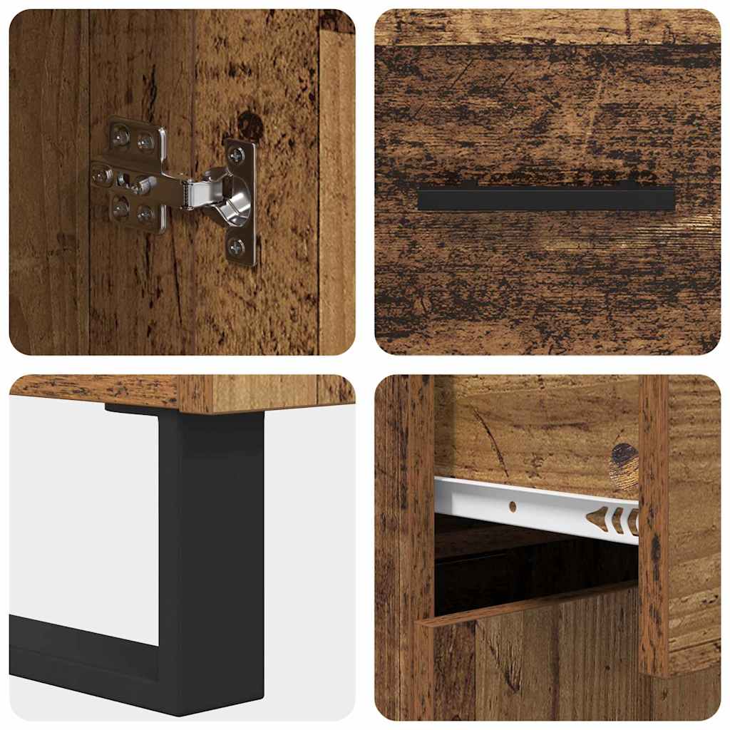 Highboard with Drawer 2 pcs Old Wood Engineered Wood