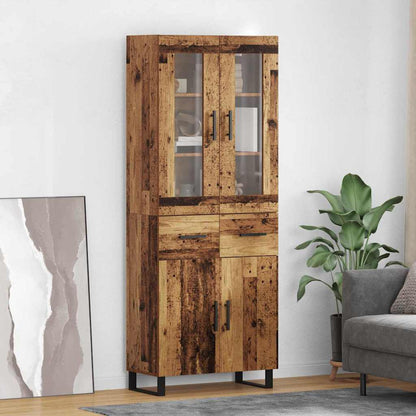 Highboard with Drawer 2 pcs Old Wood Engineered Wood