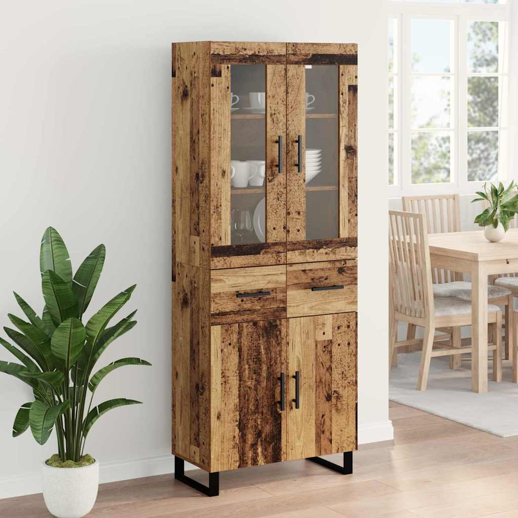 Highboard with Drawer 2 pcs Old Wood Engineered Wood