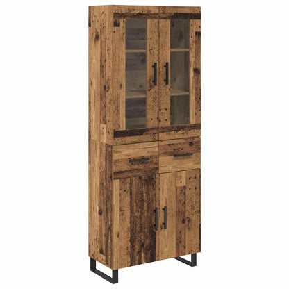 Highboard with Drawer 2 pcs Old Wood Engineered Wood