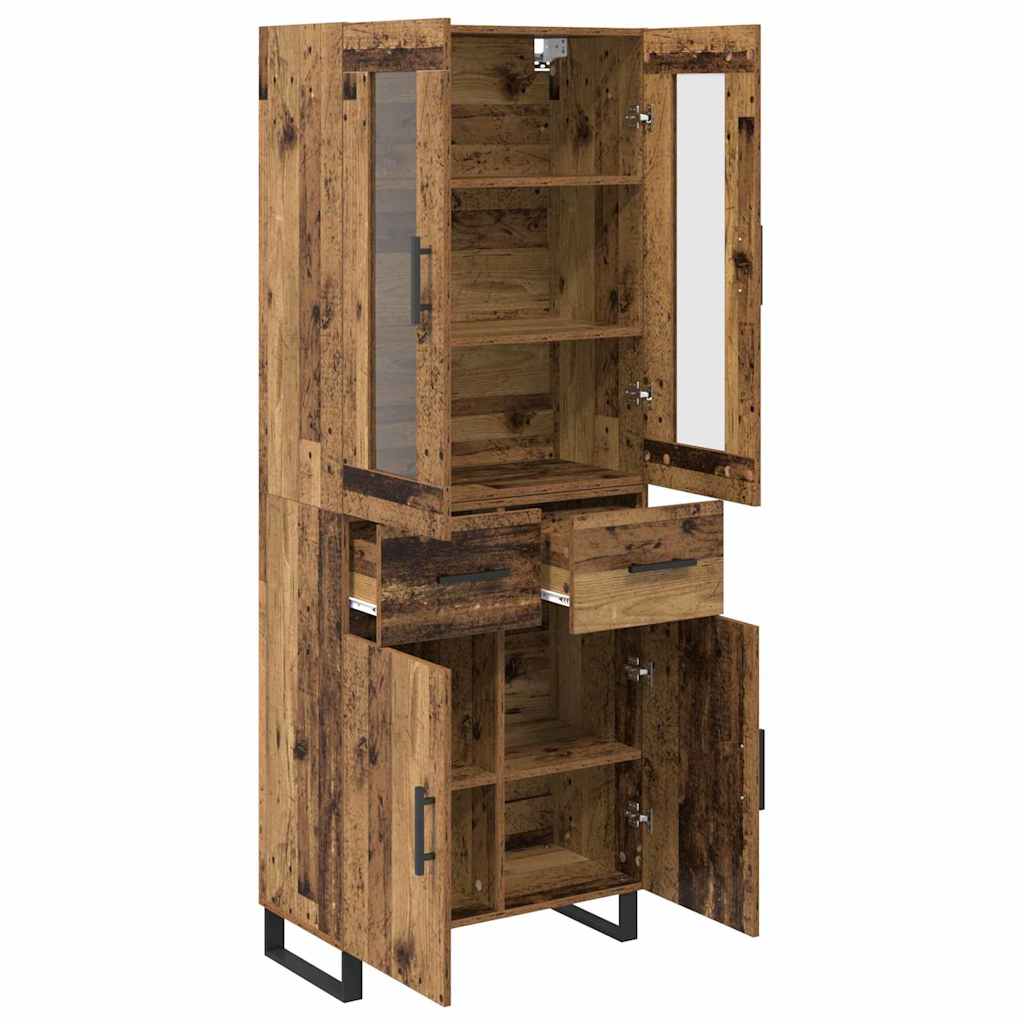Highboard with Drawer 2 pcs Old Wood Engineered Wood