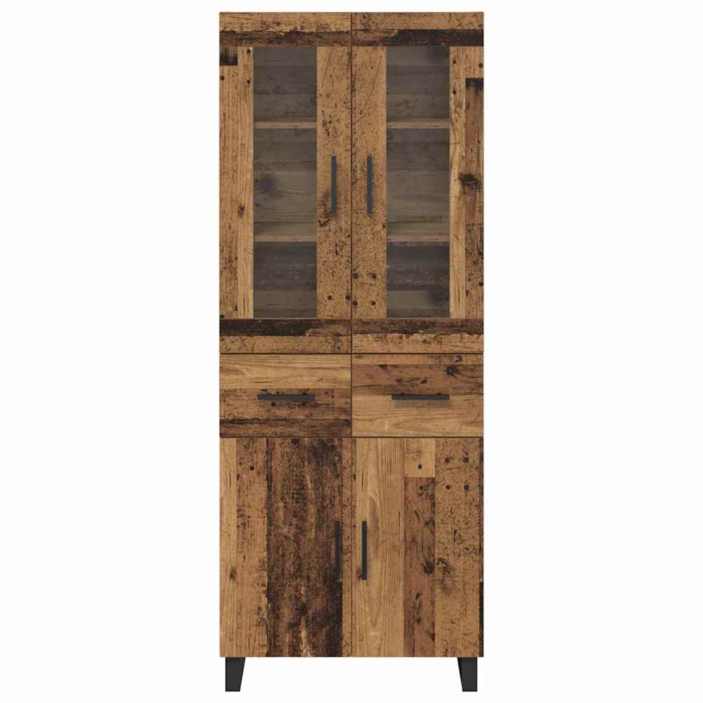 Highboard with Drawer 2 pcs Old Wood Engineered Wood