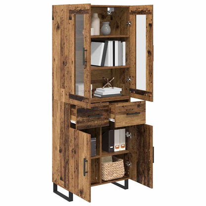 Highboard with Drawer 2 pcs Old Wood Engineered Wood