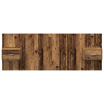 Headboard with Cabinet 3 pcs Old Wood Engineered Wood