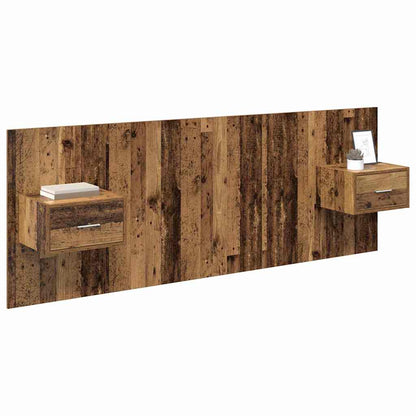 Headboard with Cabinet 3 pcs Old Wood Engineered Wood