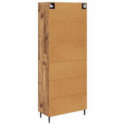 Highboard with Drawer 2 pcs Old Wood Engineered Wood and Glass