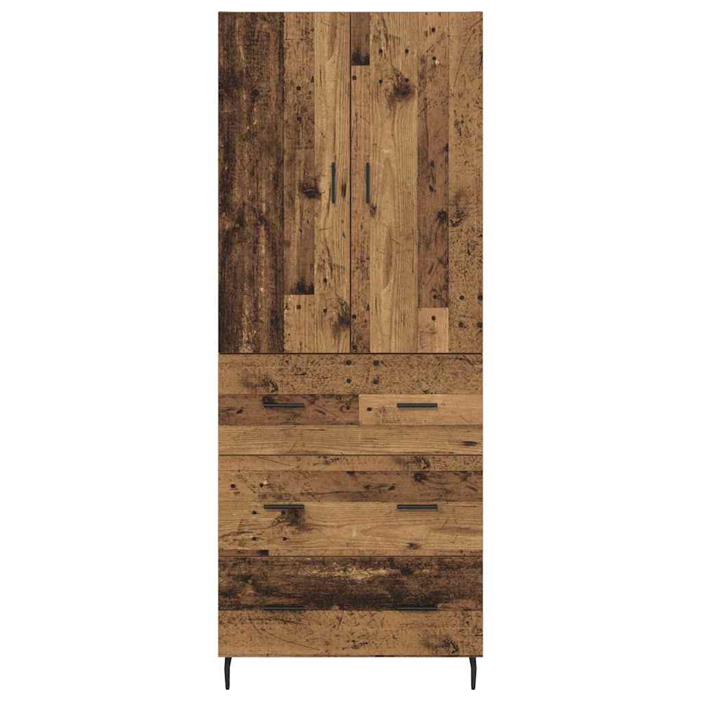 Highboard with Drawer 2 pcs Old Wood Engineered Wood and Glass