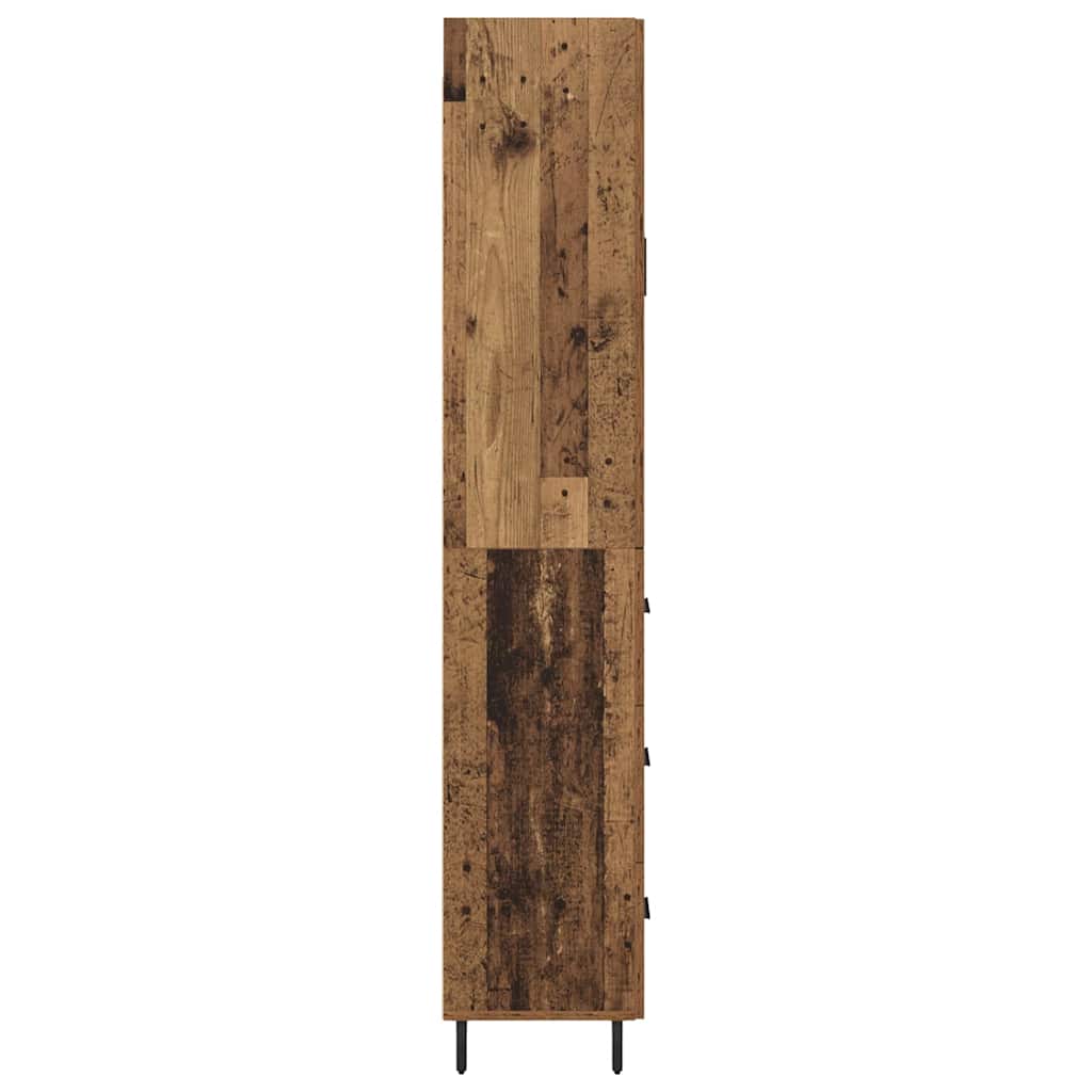 Highboard with Drawer 2 pcs Old Wood Engineered Wood and Glass