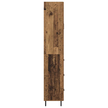 Highboard with Drawer 2 pcs Old Wood Engineered Wood and Glass