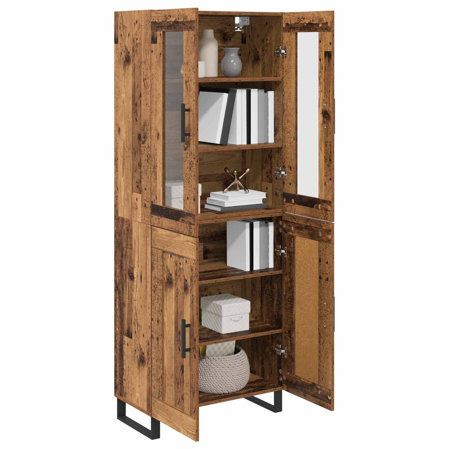Highboard 2 pcs Old Wood Engineered Wood