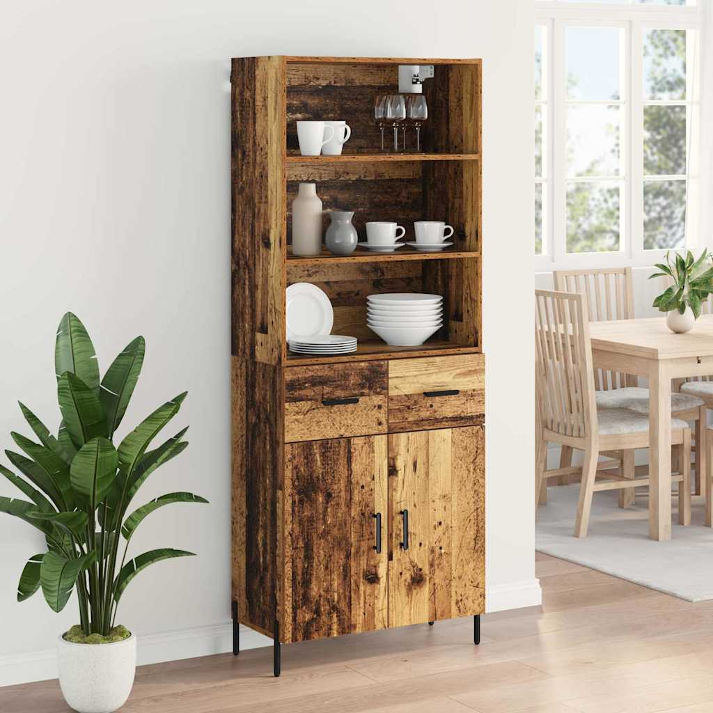 Highboard Old Wood 69.5 x 32.5 x 180 cm Engineered Wood