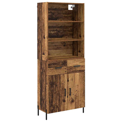 Highboard Old Wood 69.5 x 32.5 x 180 cm Engineered Wood