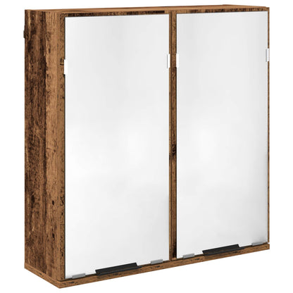 Bathroom Furniture Set with Door 3 pcs Old Wood Engineered Wood