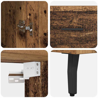 Highboard 2 pcs Old Wood Engineered Wood