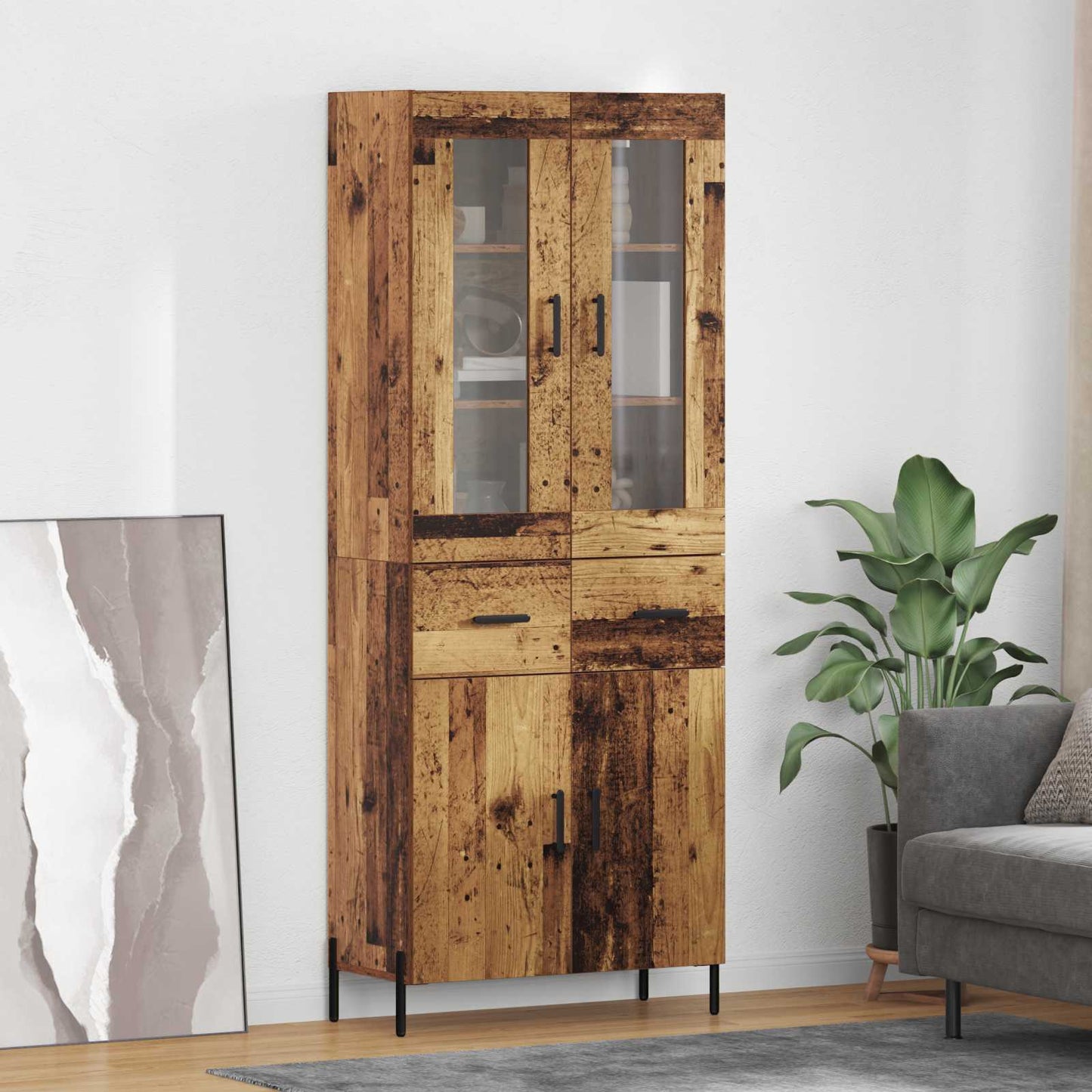 Highboard Old Wood 69.5 x 34 x 180 cm Engineered Wood