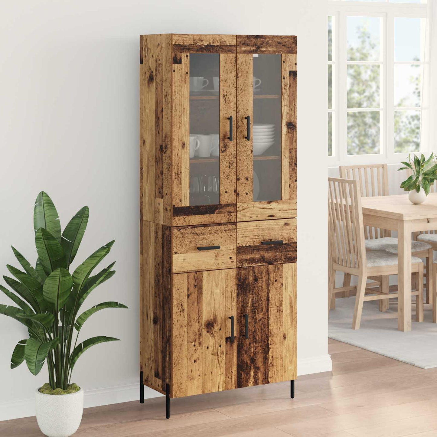 Highboard Old Wood 69.5 x 34 x 180 cm Engineered Wood